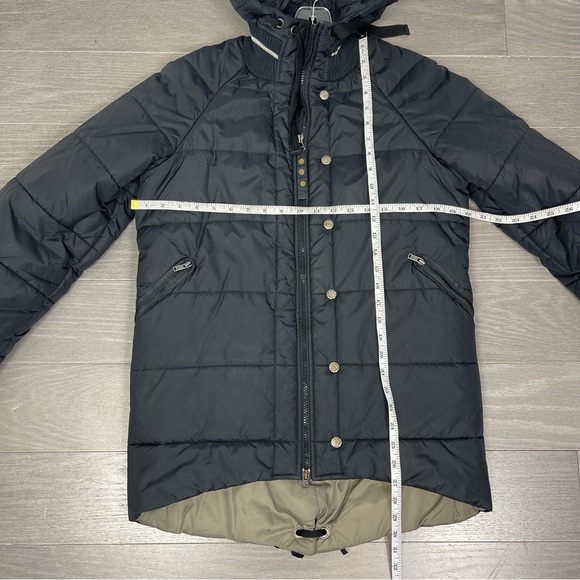 Diesel Woman’s Puffer Jacket Black High Low Hooded Insulated Winter Coat M - Picture 16 of 16